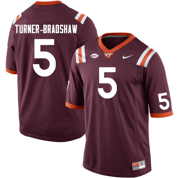 Men #5 Xayvion Turner-Bradshaw Virginia Tech Hokies College Football Jerseys Sale-Maroon - Click Image to Close